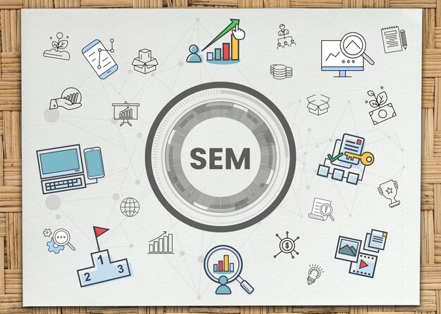 SEM search engine marketing marketing on-line e tela de marketing na internet