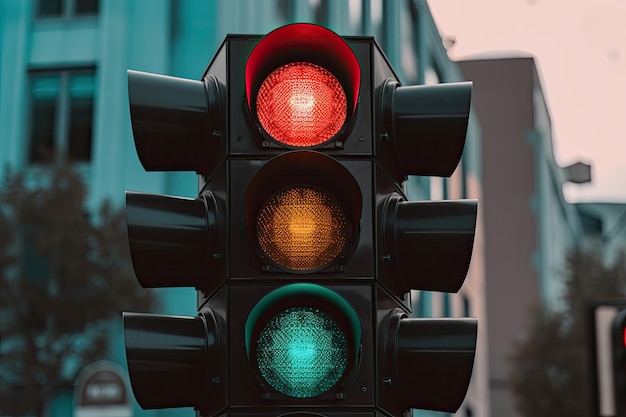 Un semáforo con una luz roja encendida