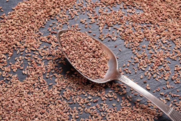 Semente ajwain seca para culinária asiática e indiana