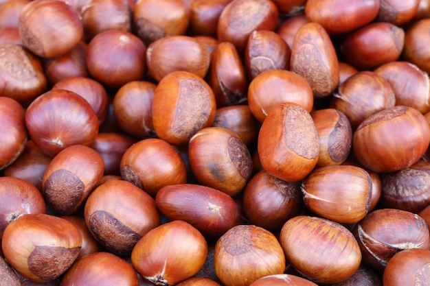 semente de castanhas na comida de rua