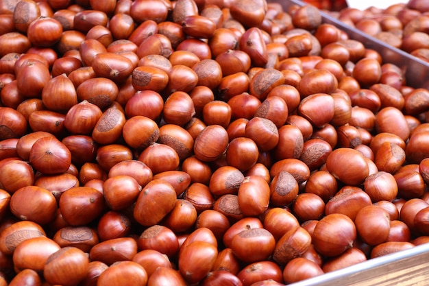 semente de castanhas na comida de rua