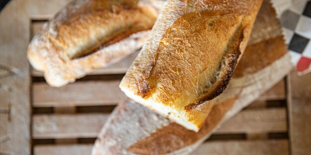 sementes de pão baguete francês refeição fresca lanche na mesa cópia espaço fundo de comida