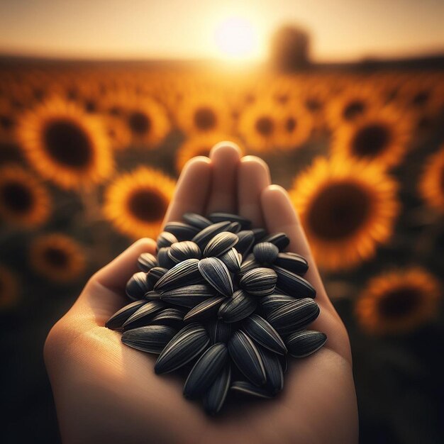 Foto semillas de girasol negras