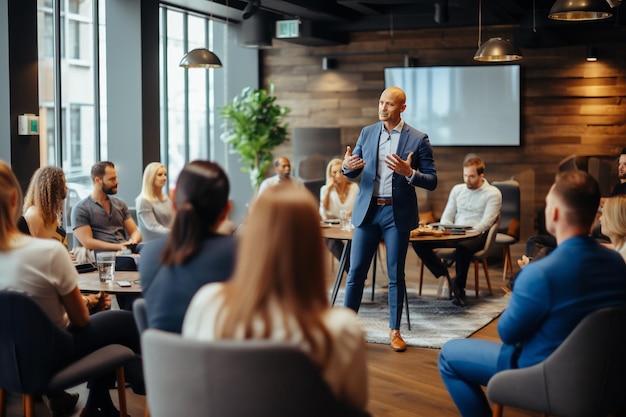 Seminario de capacitación corporativa con participantes