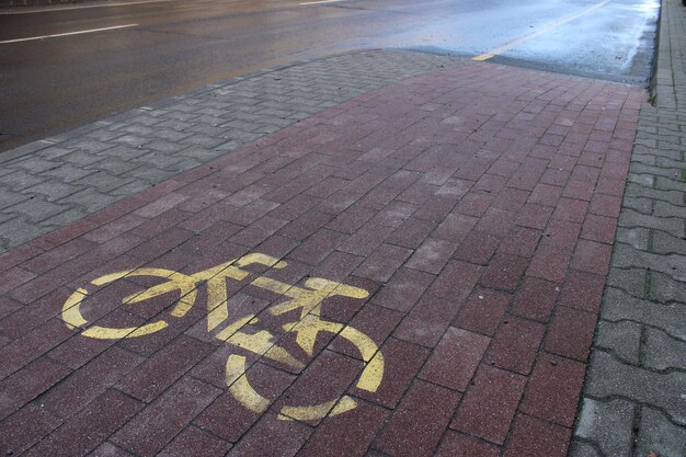 Señal de carril bici en la carretera