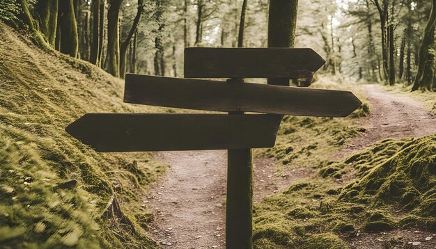 Señal de madera cerca de un sendero