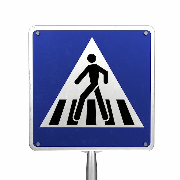 Foto señal de paso de peatones modelado 3d