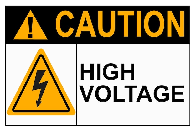 Foto señal de precaución por alto voltaje