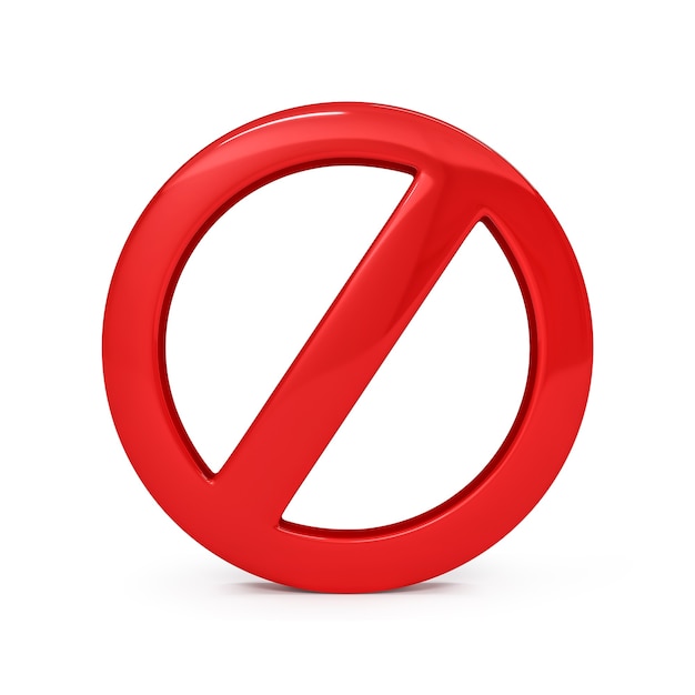 Foto señal roja prohibida o prohibido prohibido advertencia peligro sin símbolo riesgo seguridad precaución e icono de parada prohibida aislado sobre fondo blanco con atención prohíbe ilustración 3d diseño de alerta gráfica.