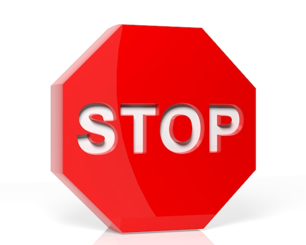 Señal de stop render 3d