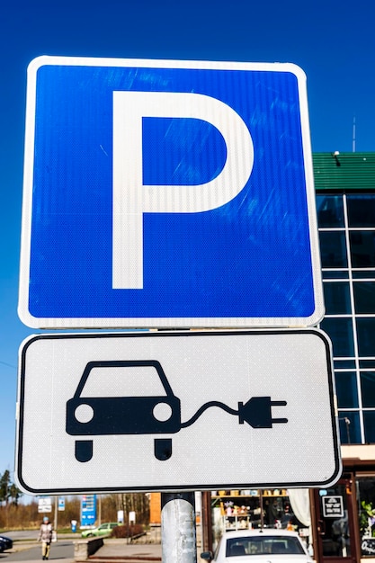 Señal de tráfico Estación de carga para vehículos eléctricos