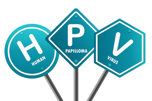 Señal de tráfico con la palabra VPH Virus del Papiloma Humano