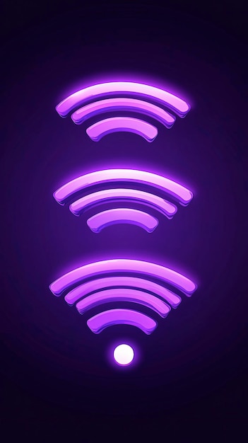 señal Wi-Fi ondas abstractas pulsantes brillo fondo de gradiente oscuro