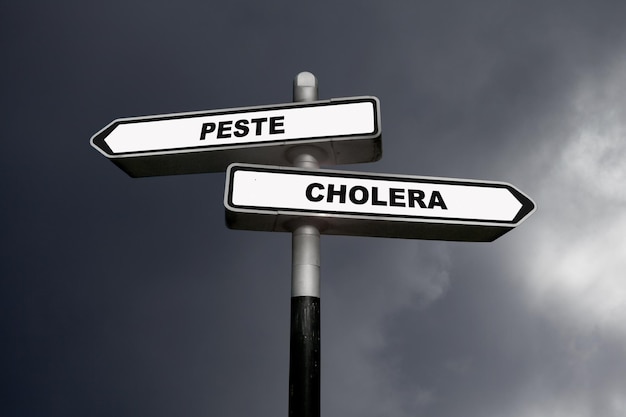 Señales direccionales de peste o cólera