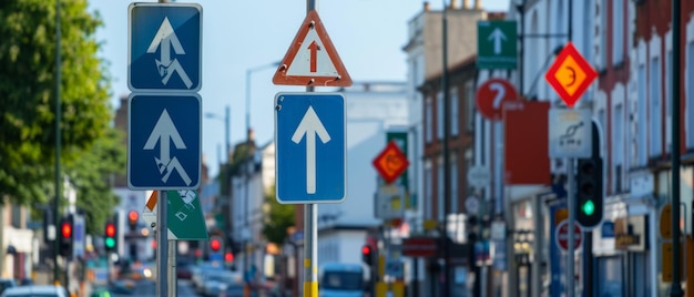 Señales de tráfico multilingües en Drogheda navegando por las calles del condado de Louth