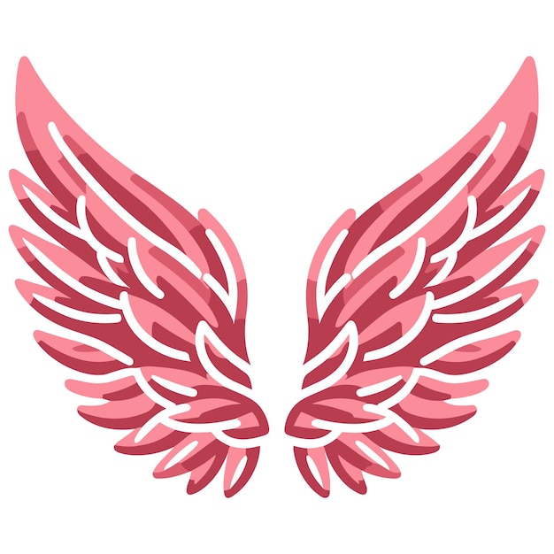 sencilla ilustración rosa de las alas de un ángel sobre un fondo blanco