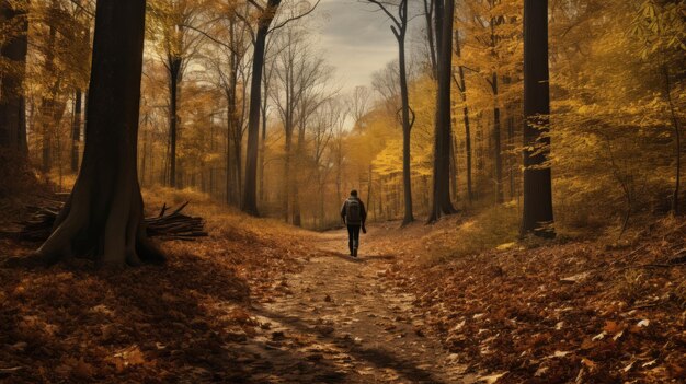 El sendero del bosque de otoño un paisaje fotorrealista por Mike Winkelmann