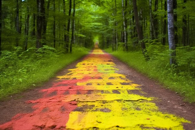 Foto el sendero forestal marcado con señales biodegradables