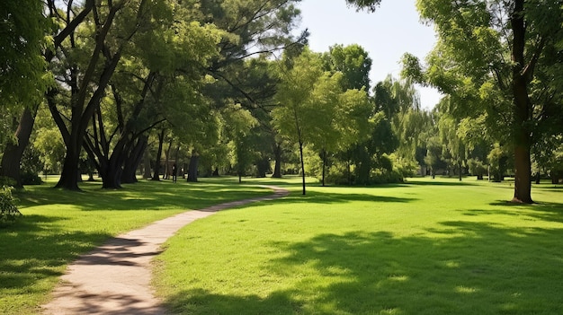 Un sendero de hierba en el parque