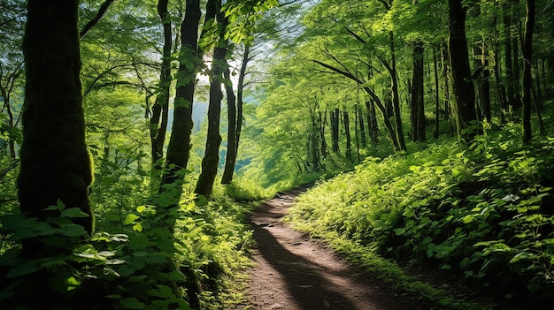 El sendero de la naturaleza Es una ruta panorámica de senderismo en medio de la exuberante vegetación