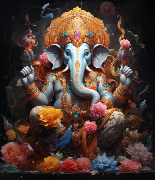 Senhor Ganesh Puja Ganesh Chaturthi É usado para cartões postais impressões têxteis tatuagem