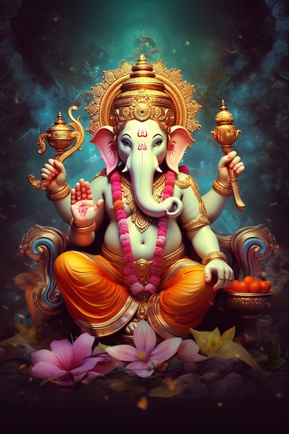 Senhor Ganesha deus hindu fundo artístico