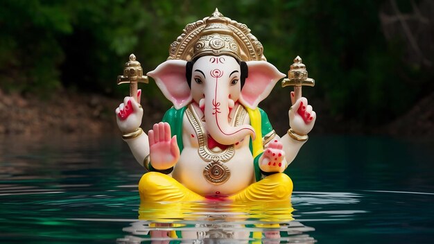 Foto senhor ganesha na água