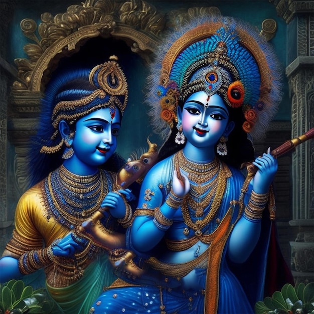 Senhor Sri Krishna com Radha