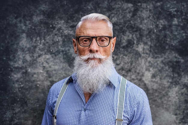 Senior Hipster Mann Porträt