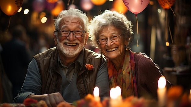 Senior pareja divirtiéndose