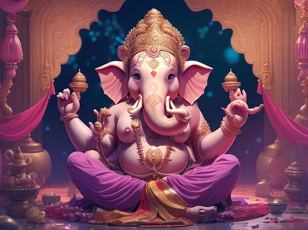 Señor Ganpati sobre el fondo de Ganesh Chaturthi