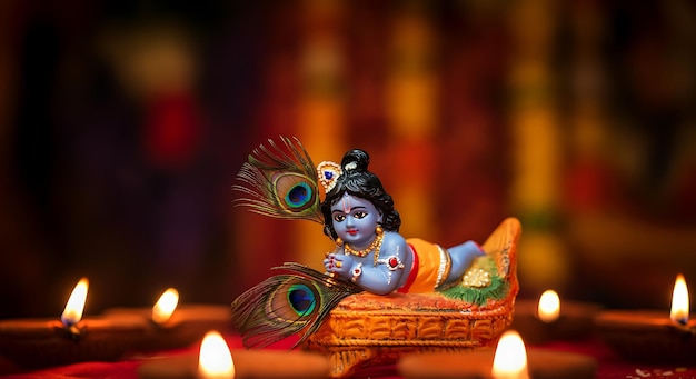 El señor Radhe Krishna ilustrado