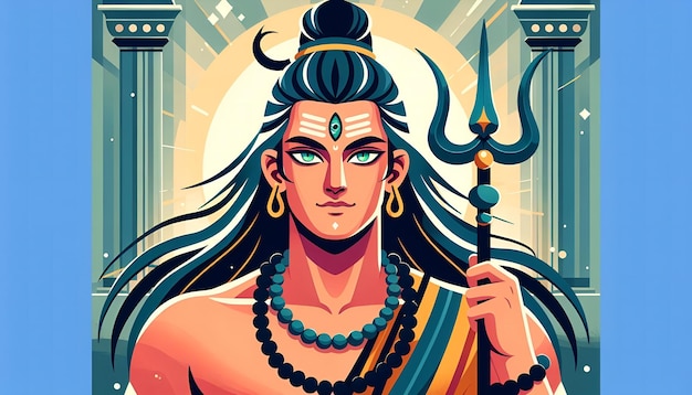 Señor Shiva, el arte vectorial.