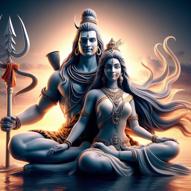 El Señor Shiva y Parvati generativa AI