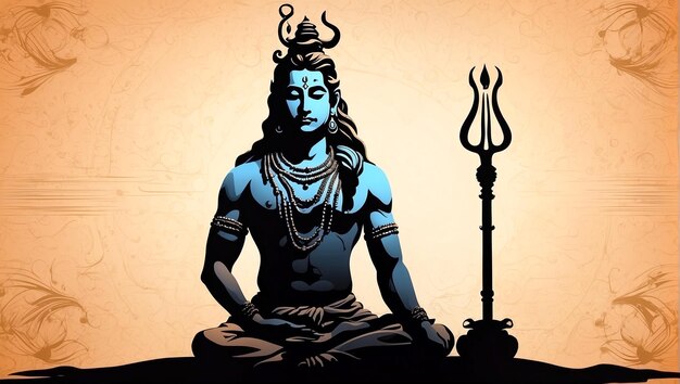 El Señor Shiva con silueta de yoga