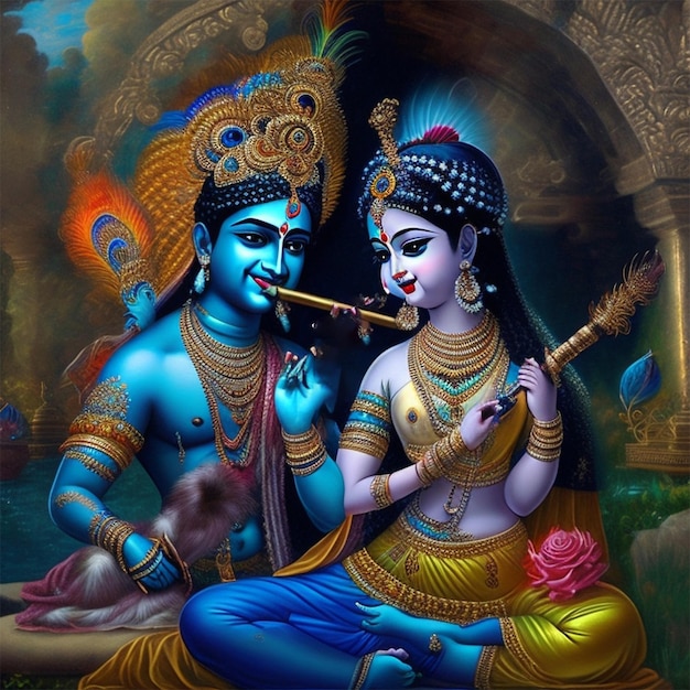 Señor Sri Krishna con Radha