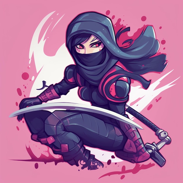 Señora ninja ilustración 3