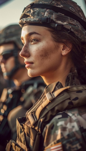 Foto señorías, día de los veteranos, día conmemorativo, soldados y traje militar de camuflaje.