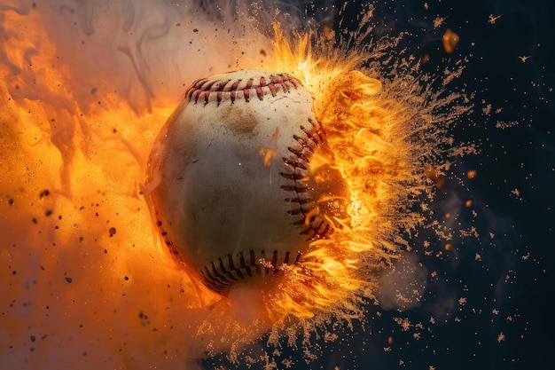 Sensationeller Baseballschläger Explosionsball Erzeugen Sie Ai