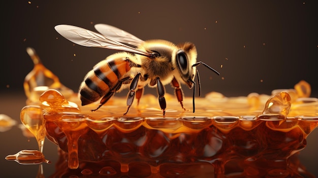 Senta-se em abelha de mel