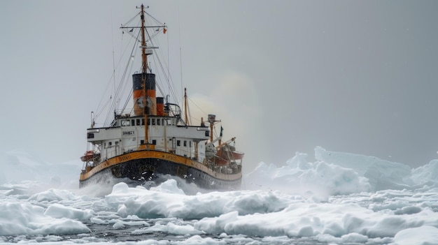 Un sentido de determinación y perseverancia irradia desde el barco mientras lucha a través del