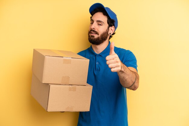 Sentindo-se orgulhoso sorrindo positivamente com polegares para cima