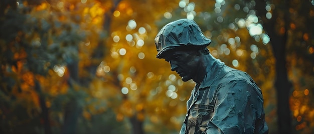 Foto sentinela silenciosa um tributo aos caídos conceito memoriais de guerra dia da memória em homenagem aos heróis que sacrificam a história militar