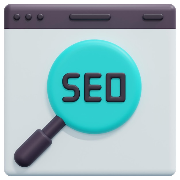 seo 3d render icono ilustración