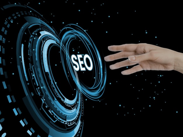 SEO-Suchmaschinenoptimierung, Online-Branding und Linkbuilding-Bildschirm