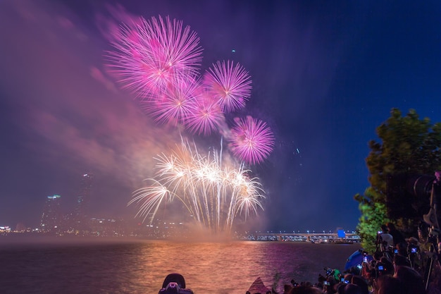 Seoul Fireworks Festival in der Nachtstadt Südkorea