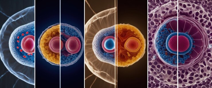 Foto sequência visual que descreve a perda gradual de um órgão a um nível microscópico