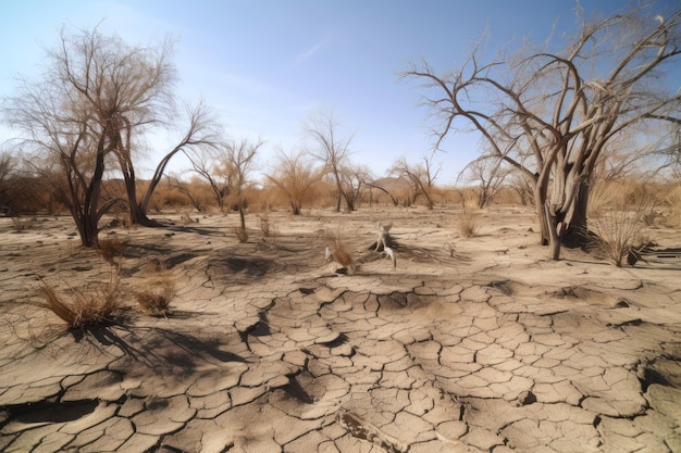 Sequía de naturaleza salvaje ver verano extremadamente caluroso