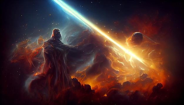 Ser inhumano celestial en ilustraciones de arte conceptual de Galaxy