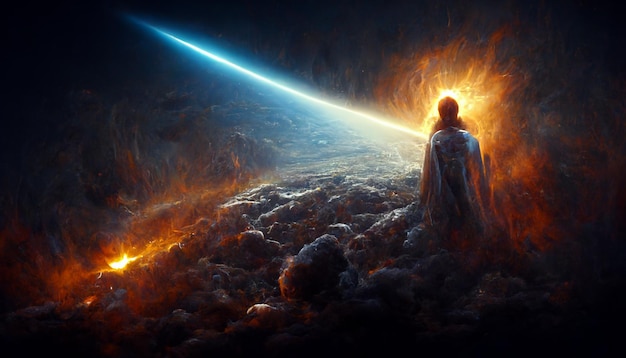 Ser inhumano celestial en ilustraciones de arte conceptual de Galaxy